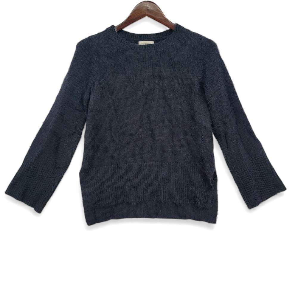 Calvin Klein Jeans Sweater Womens‎ S Charcoal Fuzzy Eyelash Knit Minimalist